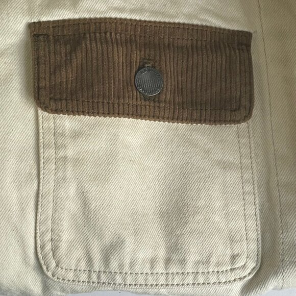 Banana Republic Heritage Chore Coat Mens XL White Denim Workwear Jacket Corduroy - Picture 9 of 10